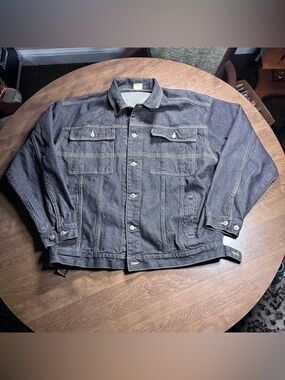 VINTAGE 2000's Y2K DELF USA Denim Jeans Jacket Mens 1XL Hip Hop Streetwear